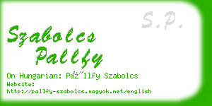 szabolcs pallfy business card